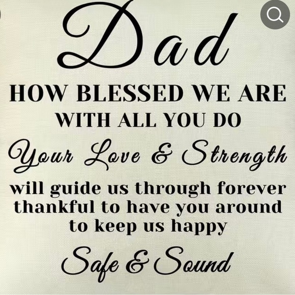 1pc, Father's Dedicated Square Linen Cushion Cover (18''x18''), - Picture 2 of 3